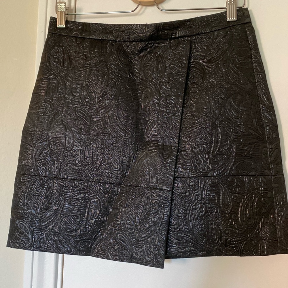 J. Crew black brocade skirt